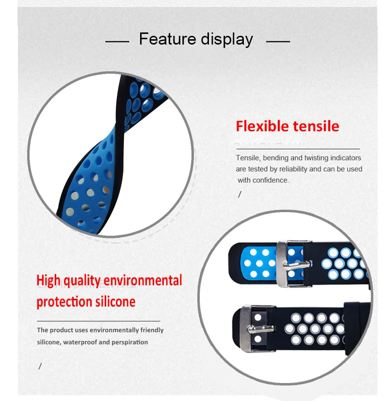 Environmental Siliconesilicone Strap Rubber Better for Mechanical Automatic Sport Watch Band