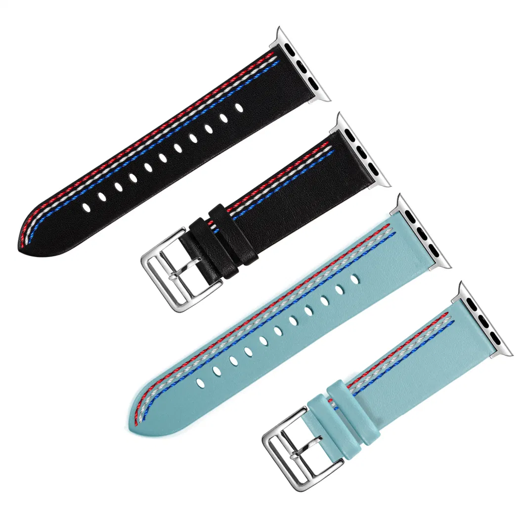 New Design Luxury Colorful Genuine Leather Replacement Watch Strap for Iwatch