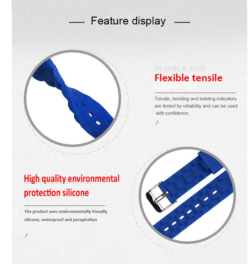 Silicone Watch Band Silicone Wristband Watch Rubber Belt Rubber Strap
