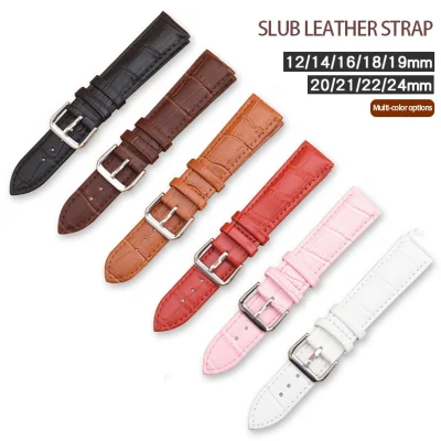 High Quality Genuine Leather Strap Calfskin Bamboo Slub Watch Strap