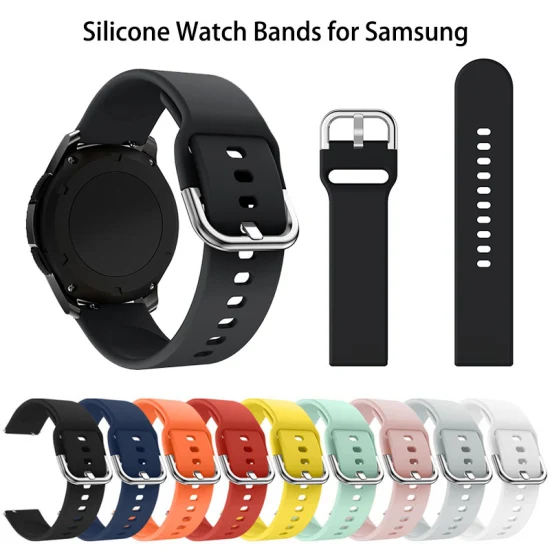 Factory Price Silicone Watch Strap Replacement for Samsung 20mm 22mm Silicone Rubber Sport Watch Band Strap for Galaxy Active/ 2 for Apple Watch Wholesale