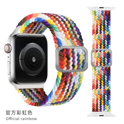 Colorful Watch Band Rainbow Watch Band 49mm 45mm Nylon Sports Watch Strap for iWatch