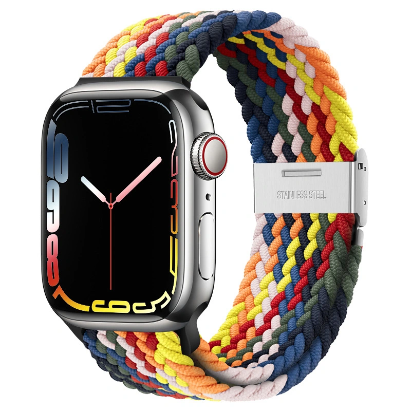 Hot-Sellings Colorful Smart Watch Straps for Applewatch Pg48 Buckle Loop Nylon Woven Strap iWatch7 / 7 Watch Band