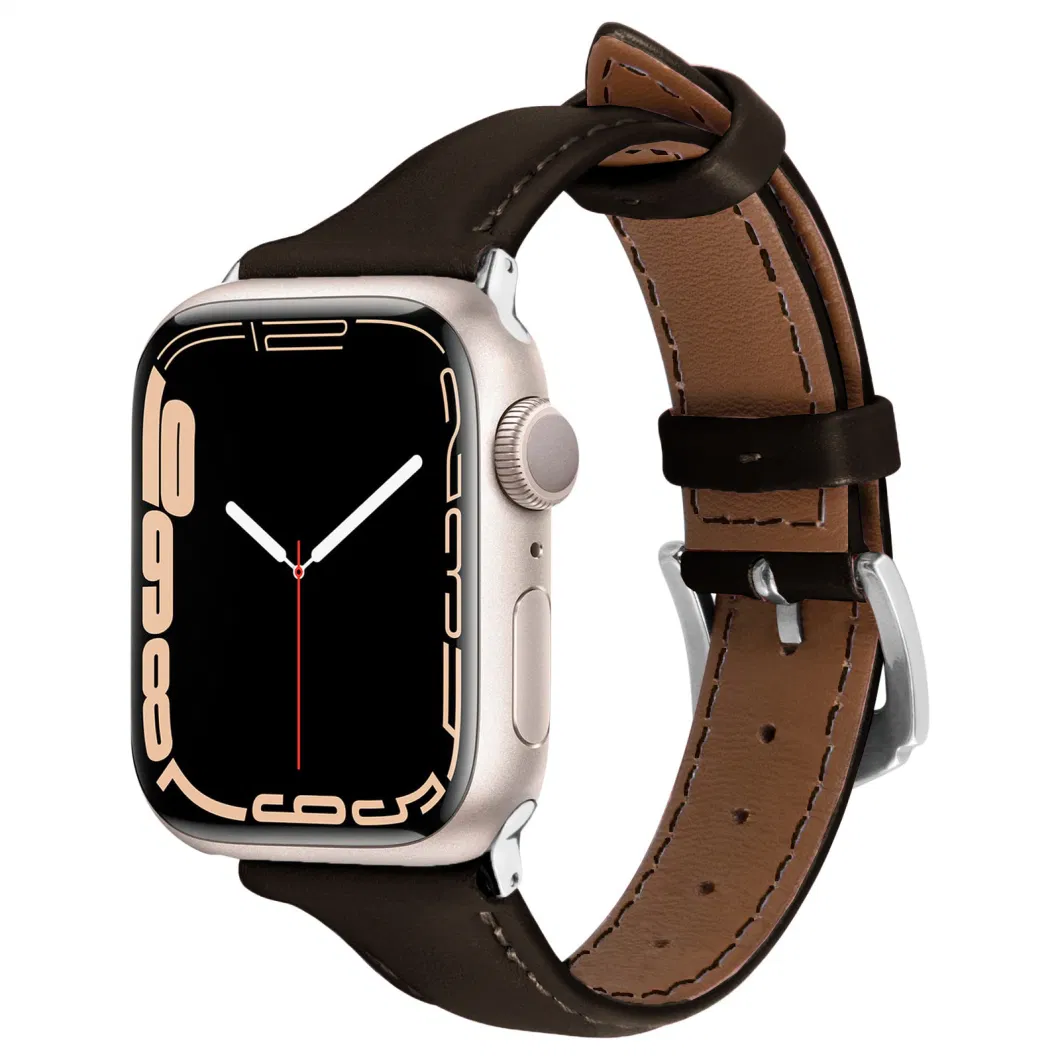 Custom Logo Watch Accessories High Quality Corcodile Band Genuine Leather Strap for Men Women Wrist Apple Watch