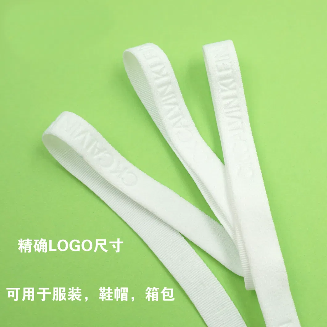 Spandex Embossed Loop Elastic Band 1cm White Embossed Rubber Band High Elastic Smooth Underwear Shoulder Strap Customized