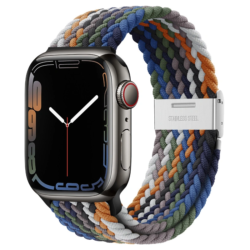 Hot-Sellings Colorful Smart Watch Straps for Applewatch Pg48 Buckle Loop Nylon Woven Strap iWatch7 / 7 Watch Band