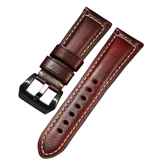 22/24mm 2 Pieces Genuine Leather Watch Strap for Wristwatch