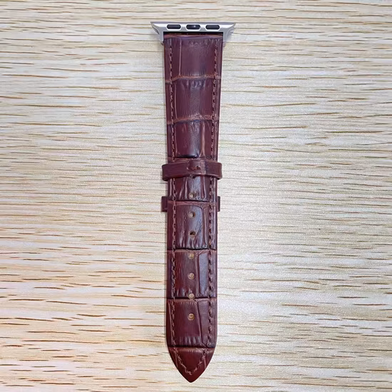 Factory Price Good Quality 38mm 42mm Crocodile Pattern Real Leather Watch Strap