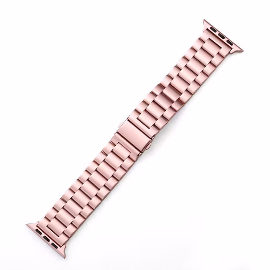 Deployment Clasp Men Stainless Steel Adjustable Metal Watch Strap for Apple Watch