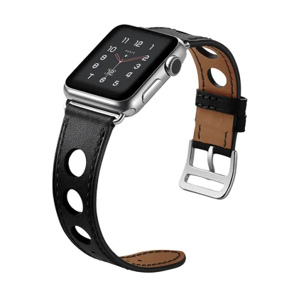 Fashion Design Good Quality 22mm Width Genuine Leather Apple Watch Strap
